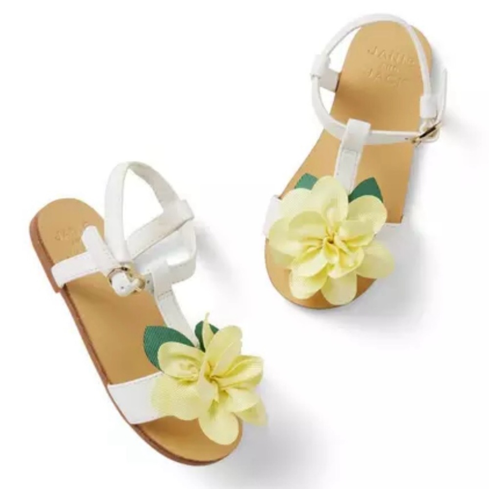 Janie and Jack little girls flower sandals size 5 - Picture 1 of 7